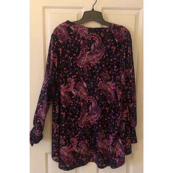 NWOT Lane Bryant Blouse Swing Top with Colorful Paisleys Flowers Size 18/20 - Picture 4 of 9